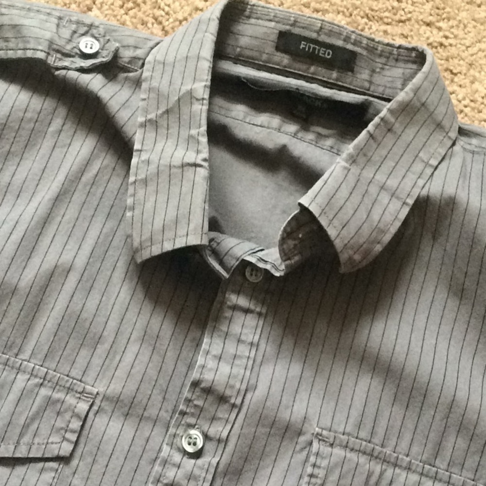 Black, Grey and Black pinstriped button Down Shirt